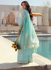 Gulmina Embroidered Lawn 3 Piece Unstitched Suit GM25US D-AZURE